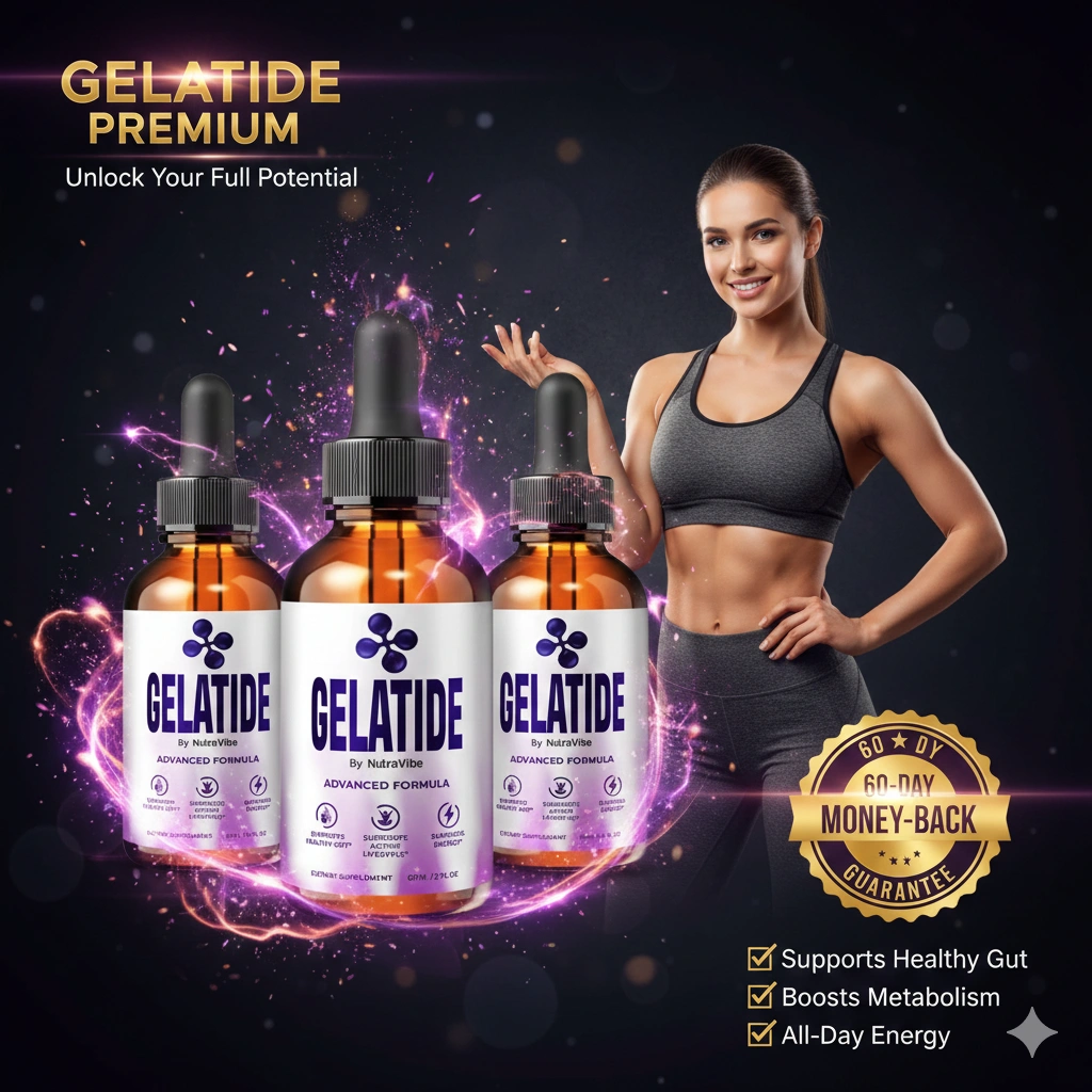 Gelatide  supplement showing benefits for energy, focus, and vitality